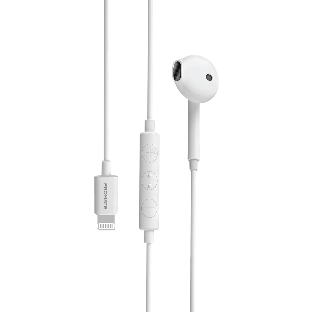 Promate Earbuds with Lightning Connector, InEar Apple MFi Certified
