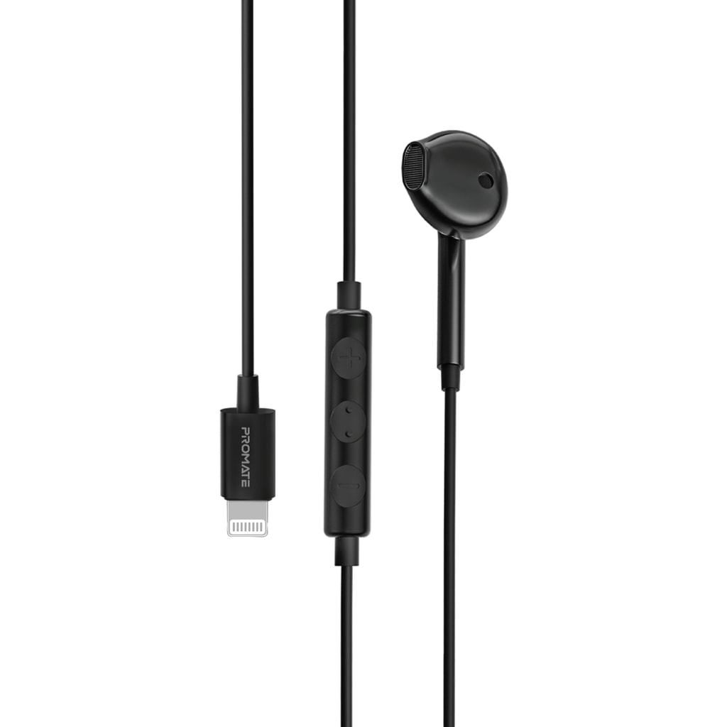 Promate Earbuds with Lightning Connector, InEar Apple MFi Certified