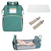 Pikkaboo 4 in 1 Diaper Bag with Changing Station/Crib-Teal Green