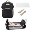 Pikkaboo 4 in 1 Diaper Bag with Changing Station/Crib-Black