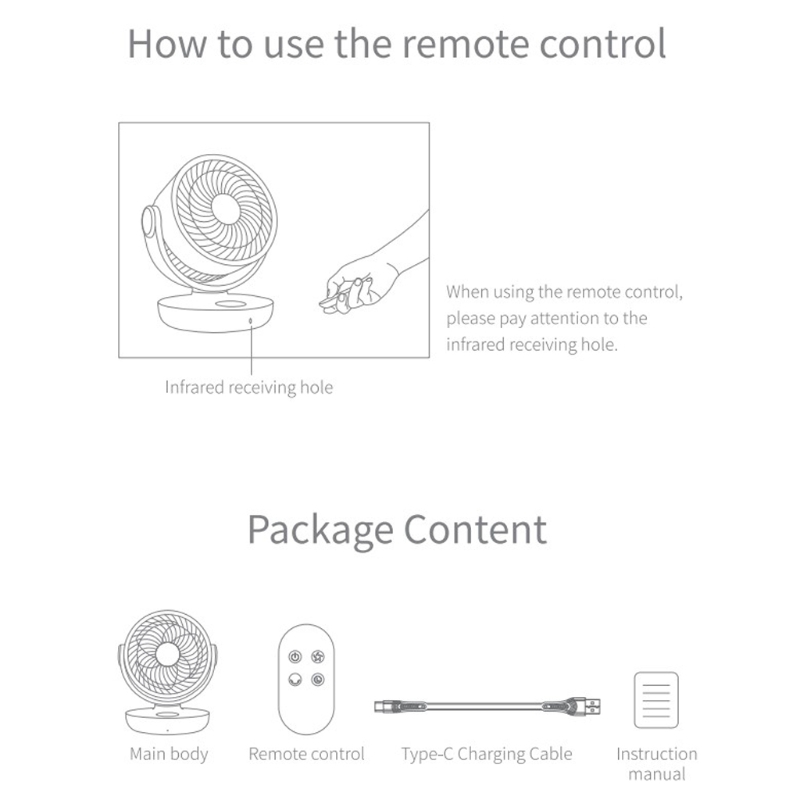 F44 Desktop Remote Control Fan