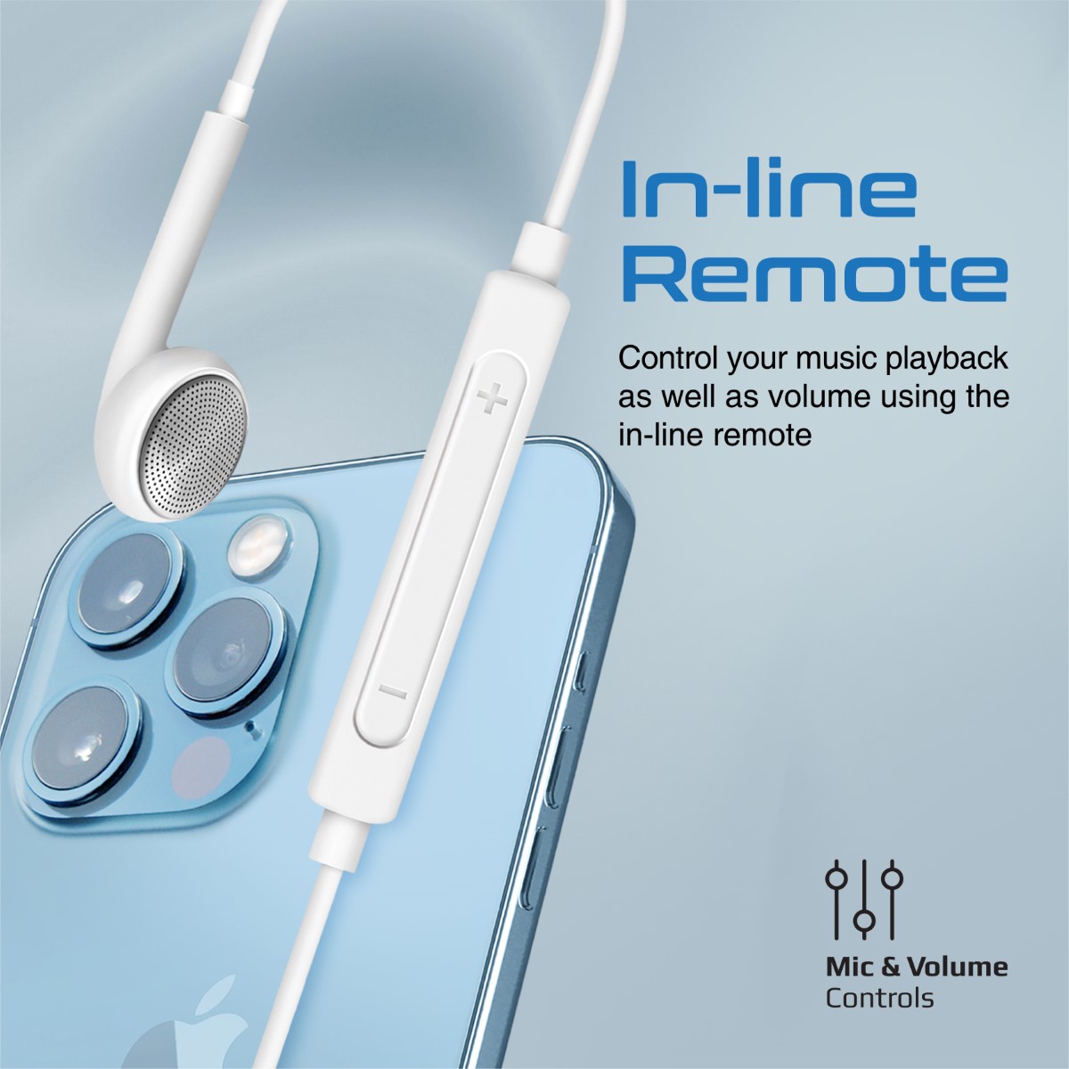 Promate Mono Earbuds with Lightning Connector, Apple MFi Certificate, Mic and Volume Control, Beat-LT White