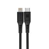 Promate USB-C to Lightning Cable 3m, Powerful 20W Power Delivery Fast Charging Silicone Lightning Cable with 480 Mbps Data Sync and 3A Power Output for iPhone 13/13 Pro/13 Pro Max, iPad Pro, PowerLink-300 Black