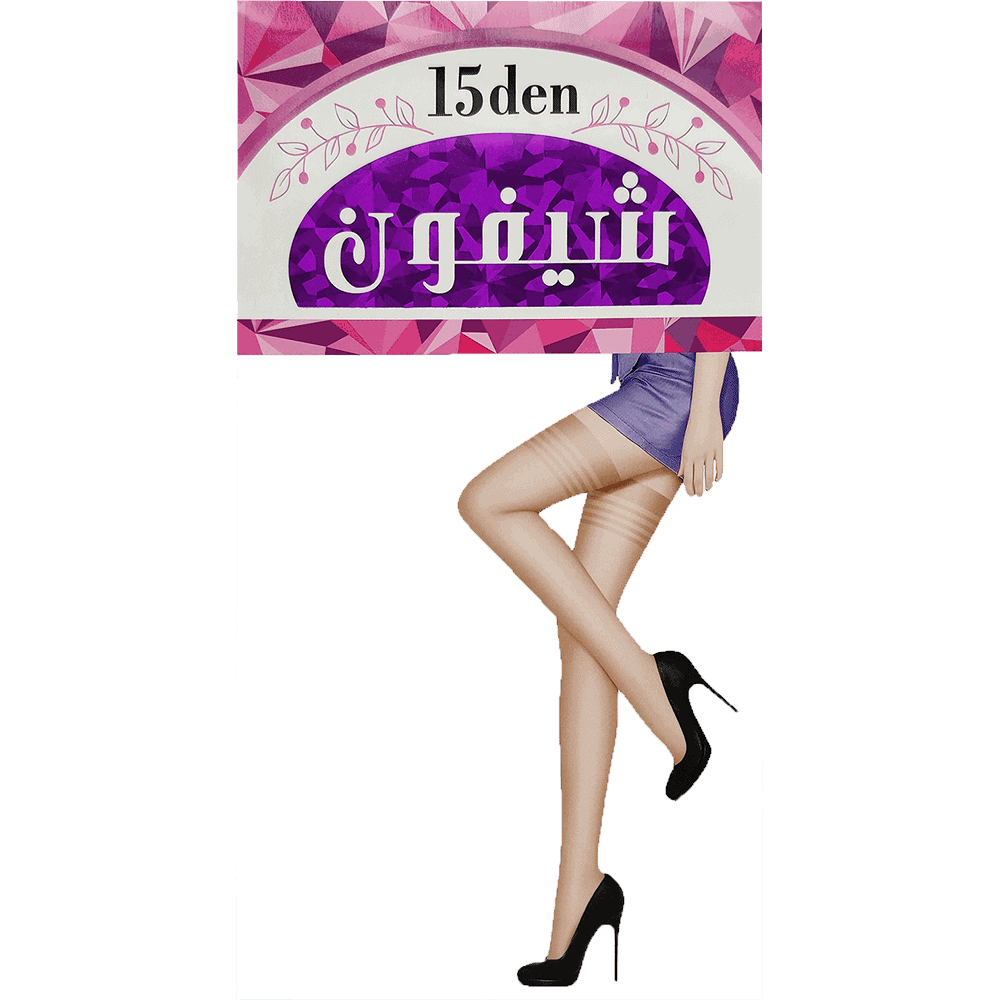 Cheevon - Al Thuraya - Lycra Knee-High Fashion 6 Pairs Stockings For Ladies - Transparent - Beige