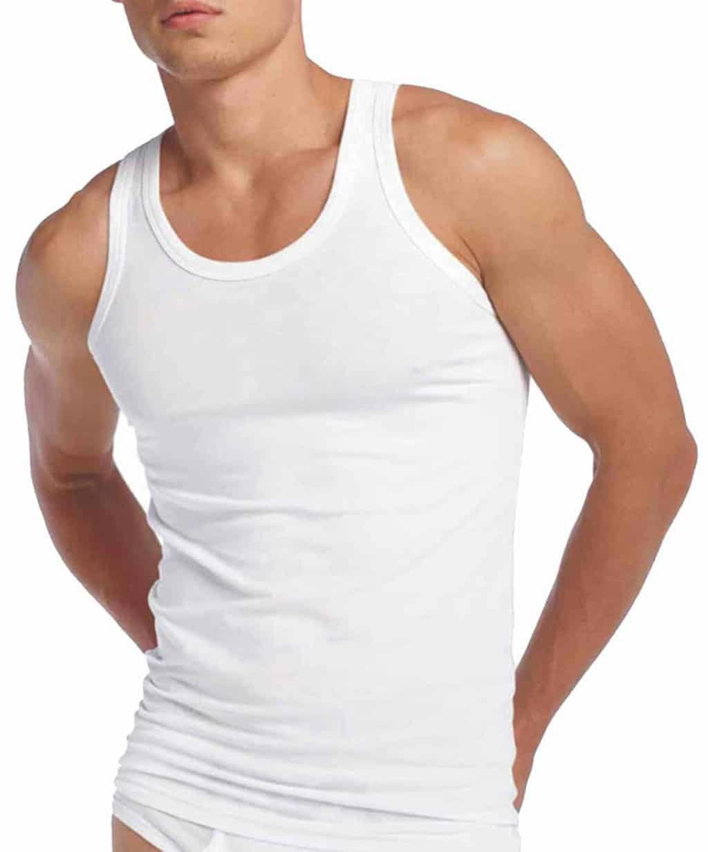Men White Cotton Undershirt
