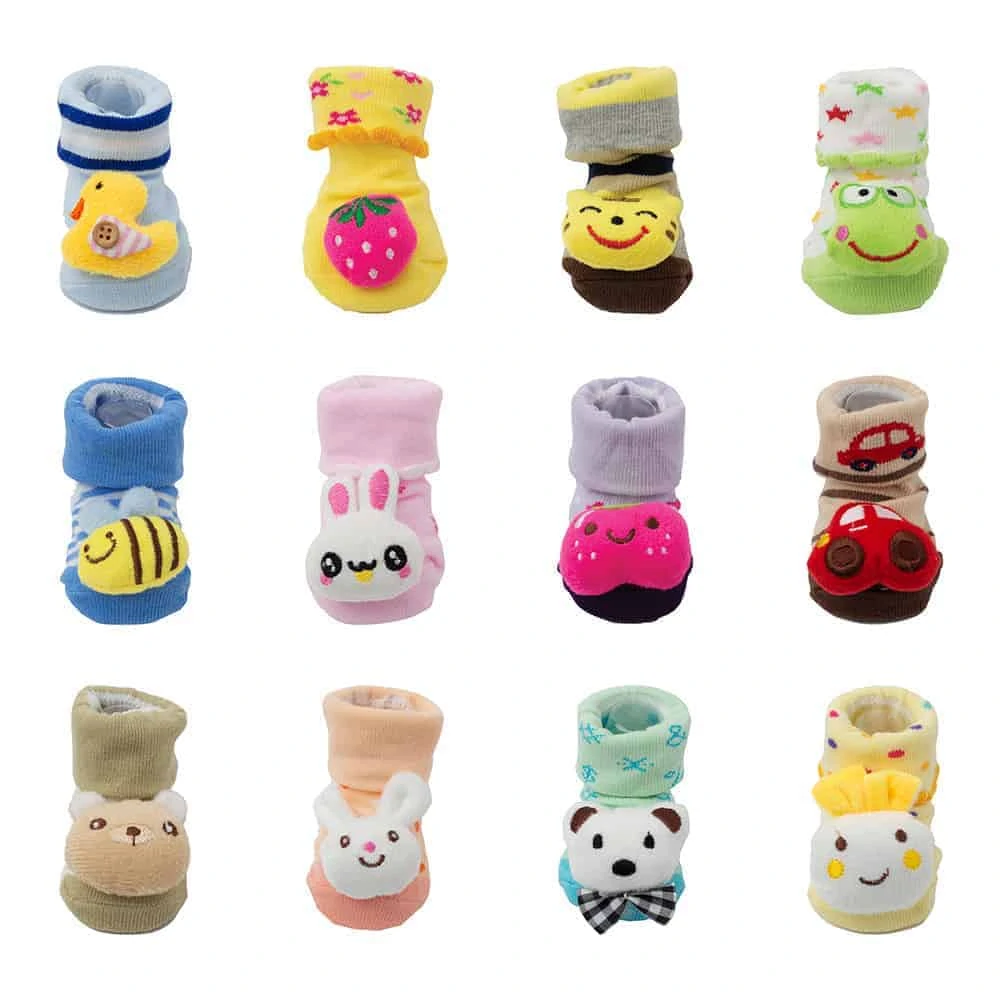 Baby Non-Slip Ankle Socks for Infants Toddlers Kids Boys Girls 12 Pairs Multicolor