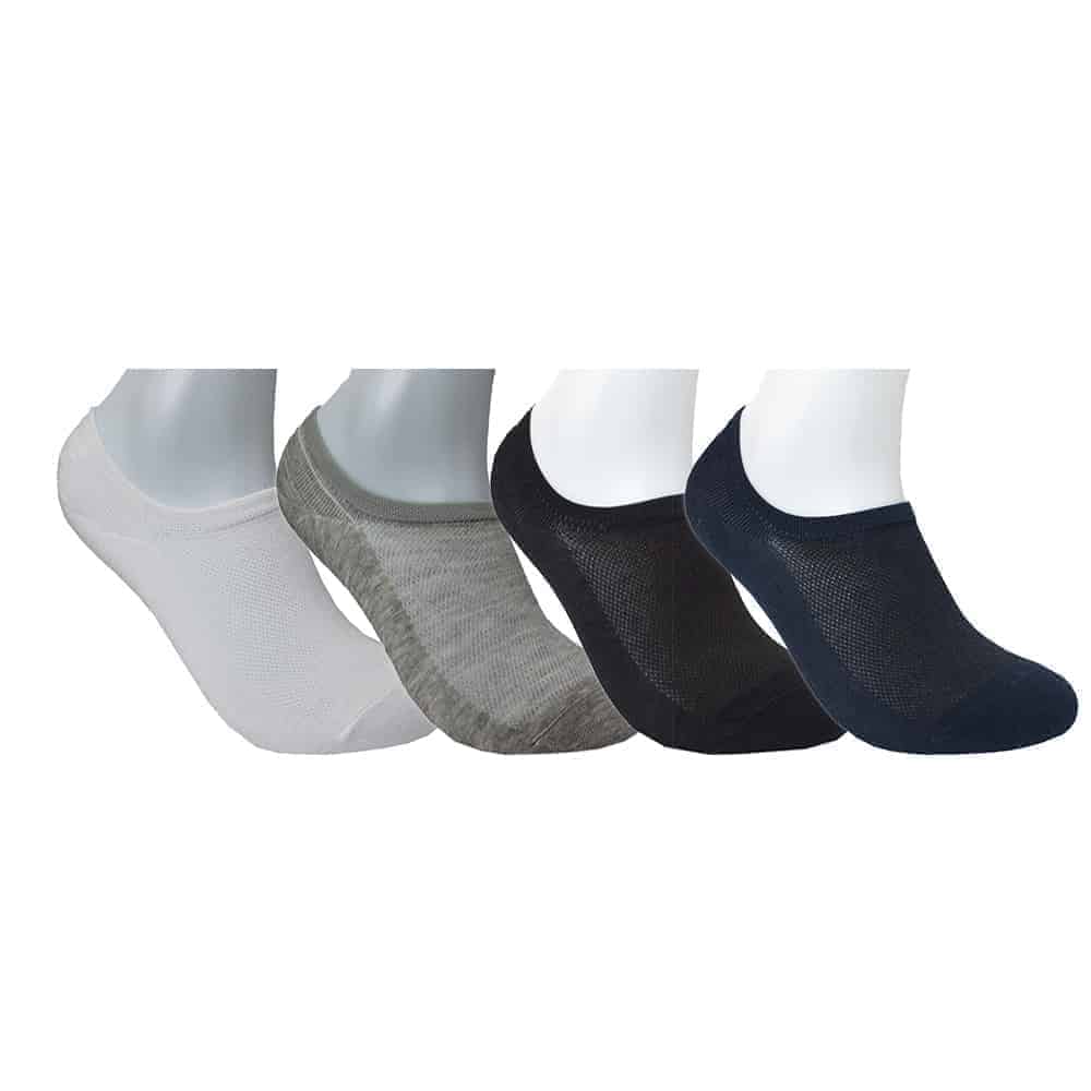 No Show Socks for Men 4 pack Cotton Thin Low Cut Non Slip for Loafer Flats Sneakers