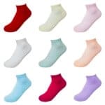 Feidi Women’s 12 Pairs Multiple Colors Thin Casual Non-Slip Ankle Socks