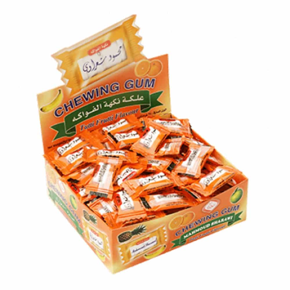 Mahmoud Sharawi Chewing Gum - Fruit Flavor, 2.1 gr (Pack of 100)