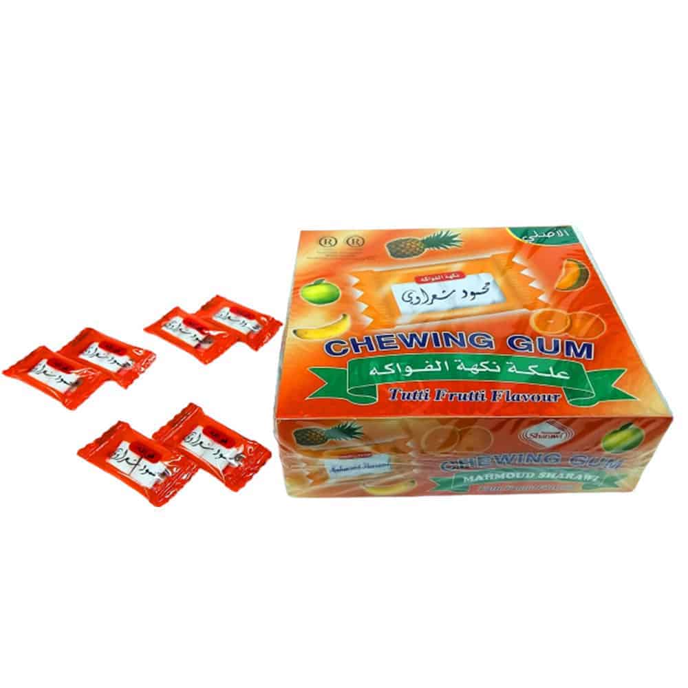 Mahmoud Sharawi Chewing Gum - Fruit Flavor, 2.1 gr (Pack of 100)