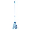 Nonwoven Fabric Mop for Floor Cleaning, with Hight Adjustable Handle, Wet & Dry Floor Cleaning Mop for Hardwood, Tiles, Laminate, Vinyl (Blue)