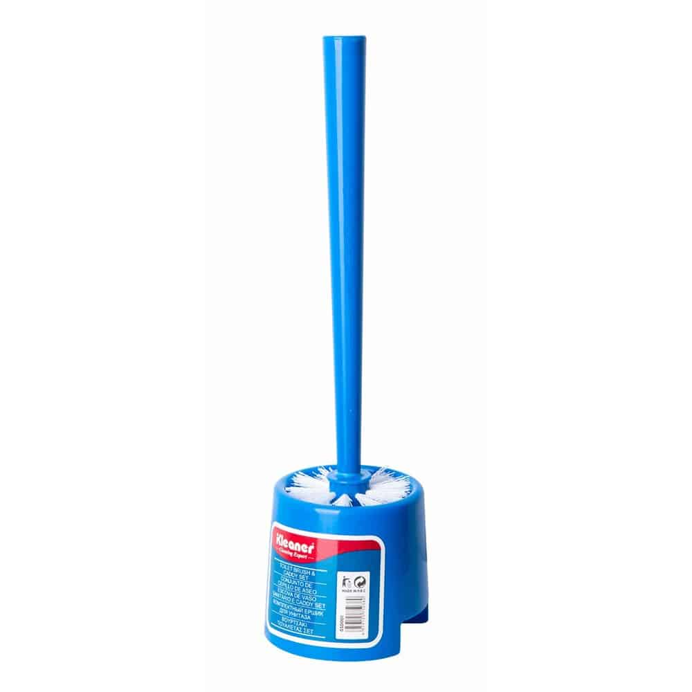 Kleaner Toilet Brush and Holder, Good Grip Toilet Brush Compact Toilet Bowl Brush Set with Strong Bristles, Long Handle, Deep Cleaning (Blue)