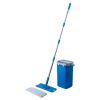 Floor Flat Mop Bucket Set - Flat Squeeze Mop, Home Floor Wizard Cleaning System with Aluminum Handle With Washable Microfiber Pads Perfect Home, Kitchen Cleaner