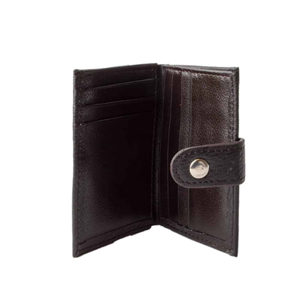 Men's Leather Wallet with Attached SIM Flip Pocket, Brown, One Size