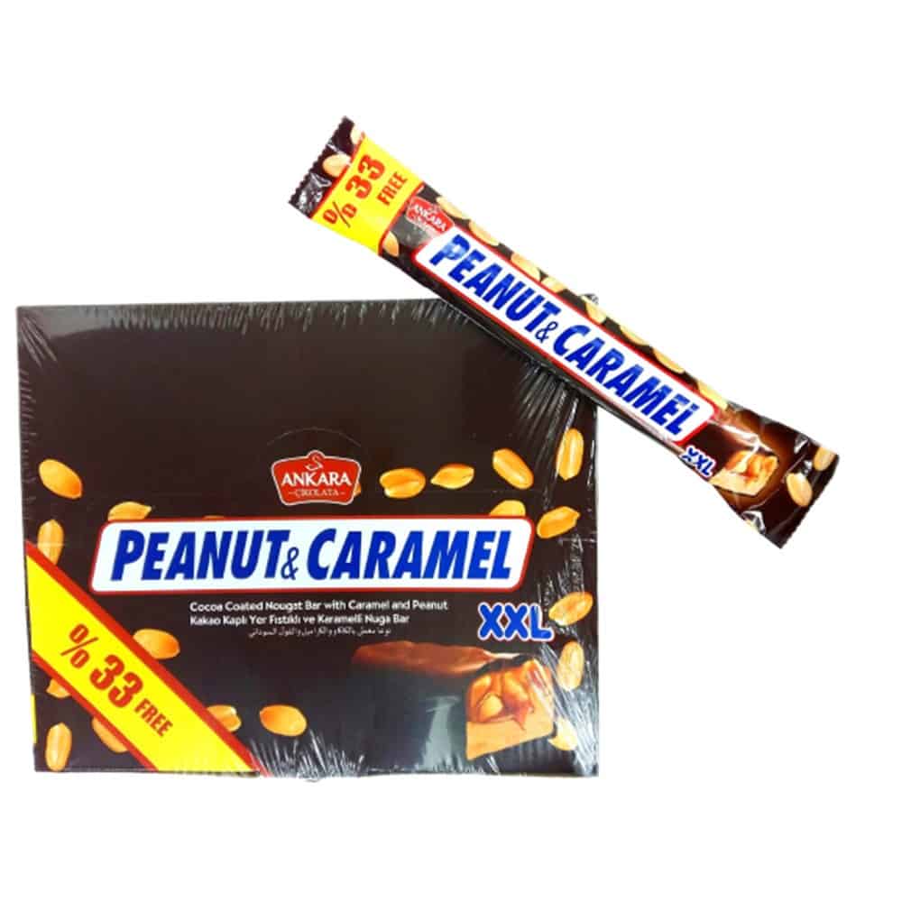 Peanut & Caramel XXL (33% Free) - Cocoa Coated Nougat Bar With Caramel And Peanut, 70 Gr (Pack of 24)