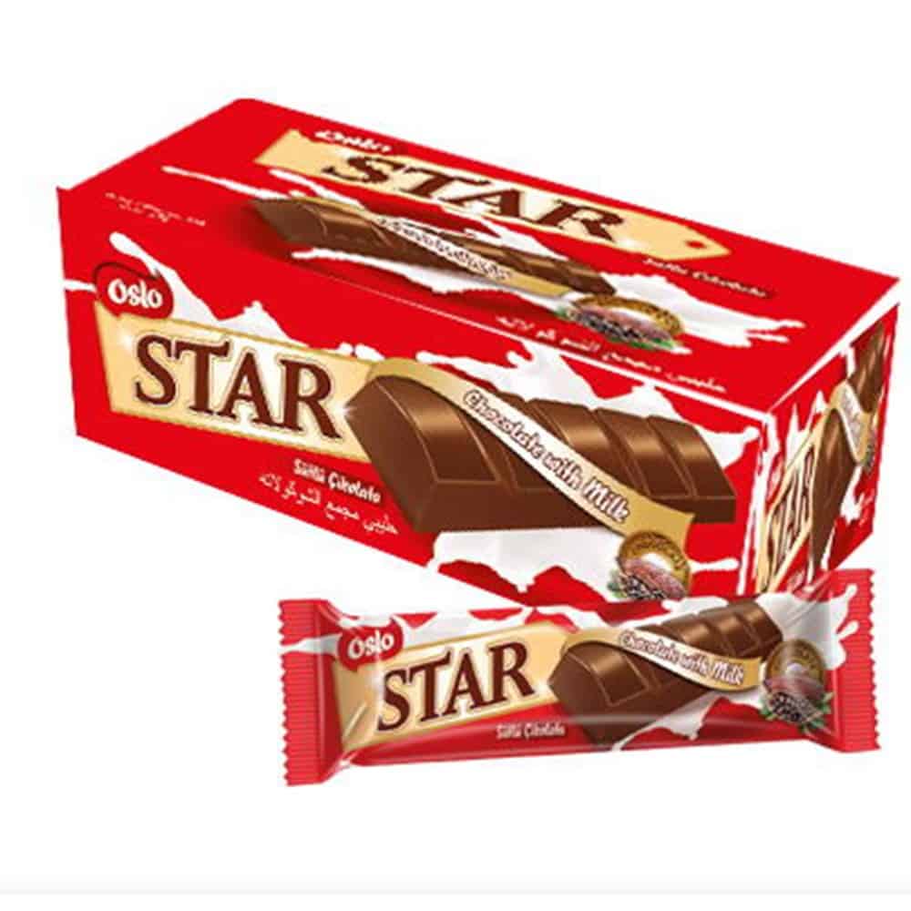Star - Bar Chocolate With Milk, 40 gr (Pack of 24)
