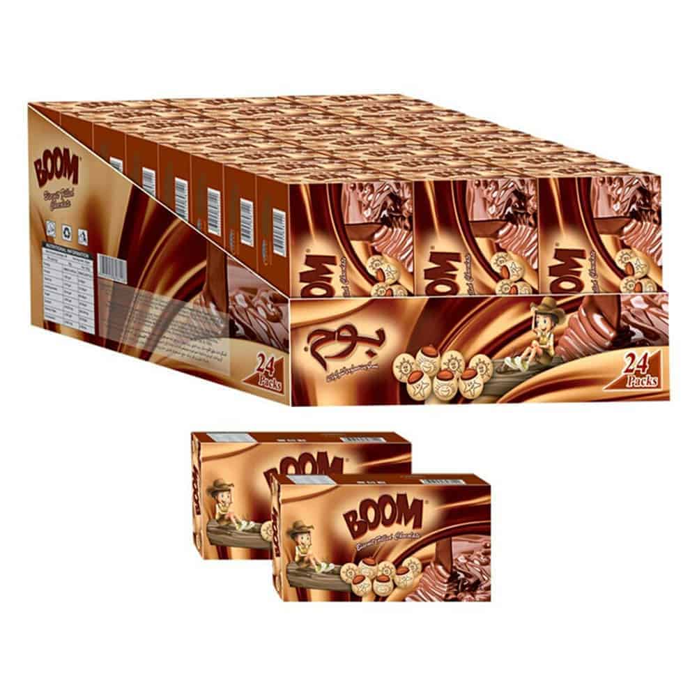 BOOM - Chocolate Filled Biscuits With Printed Characters In Box, 16 gr (Pack of 24)