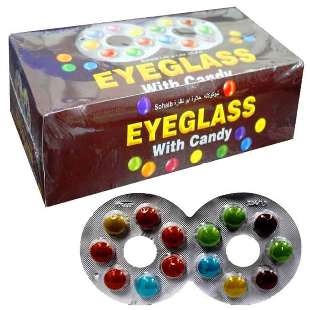 EYEGLASS Chocolate with Candy, 8 gr (Pack of 40)