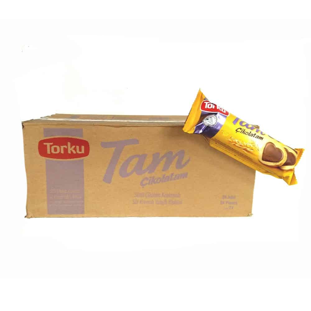 TAM Chocolate Heart Biscuit - Oat Biscuits With Milk Cream And Chocolate Heart Shape Coating, 83 Gr (Pack of 24)