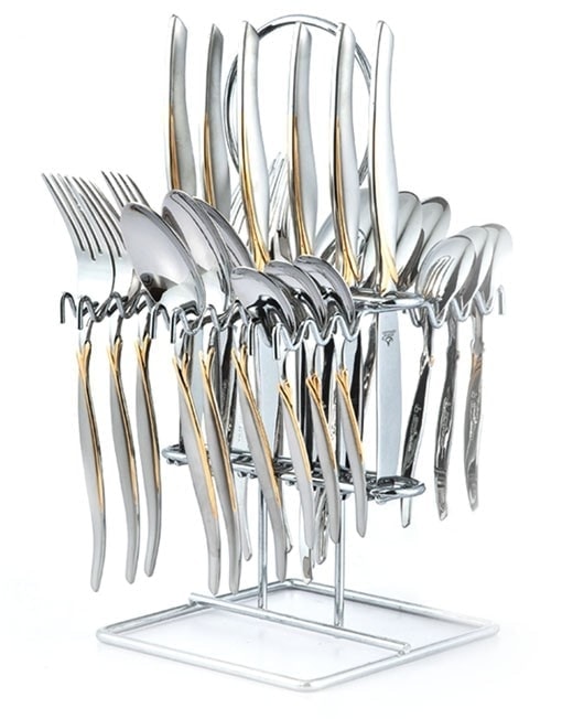 Arshia TM145GS Stand 24PCS FR Cutlery Set (with Dessert Knife)