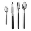 Arshia 24PCS Cutlery Set Silver and Black