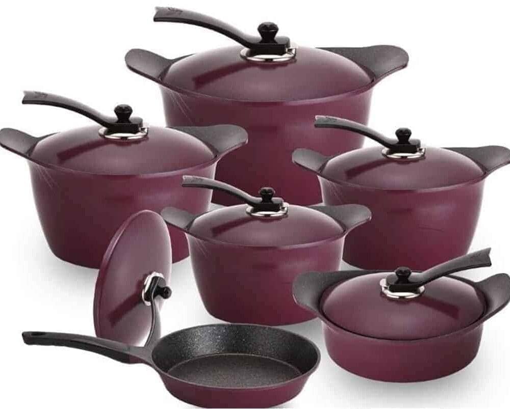 Arshia 12PCS Korean Cookware Set Purple