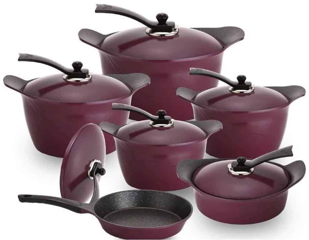 Arshia 12PCS Korean Cookware Set Purple