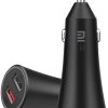 Xiaomi Mi 37W Dual USB-A Port Car Charger Single Port 27W MAX Fast Flash Charging, Multiple Protections, LED Power Indicator - for Smartphones/Tablets/Game Machine/Cameras - Black