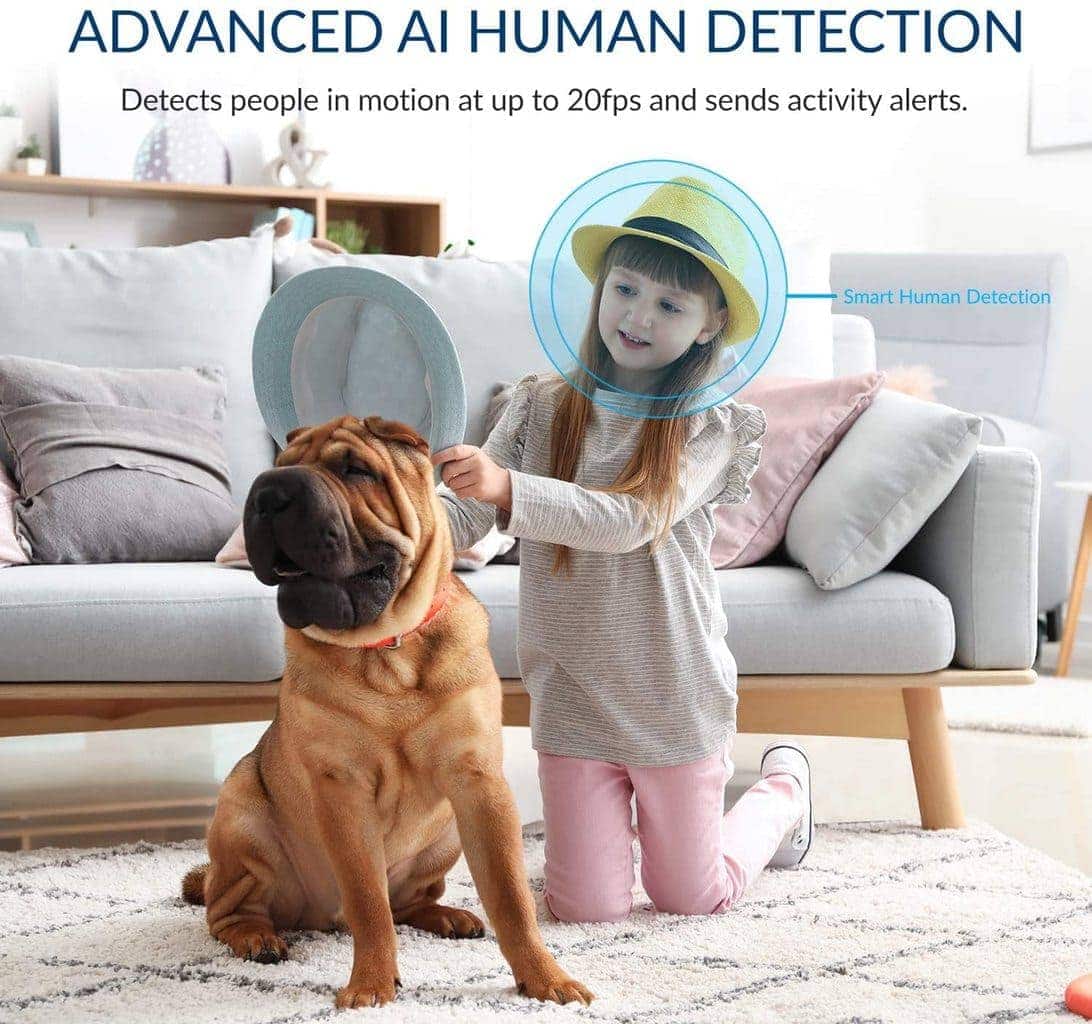 YI Indoor Wireless WiFi Security IP Camera Dome Guard, Smart Nanny Pet Dog Cat Cam Baby Monitor with Night Vision, 2-Way Audio, Motion Detection, 360-degree, Phone App, Works with Alexa and Google