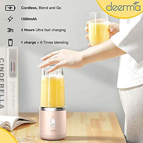 Deerma NU05 USB Rechargeable Electric Juicer Cup (400ml) Portable Fruit Juicer Mini Fruit Ice Mixer Bottle Cup