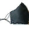 Just Masks JMFL-102 Black Faux Leather With Black Leopark Silk Piping