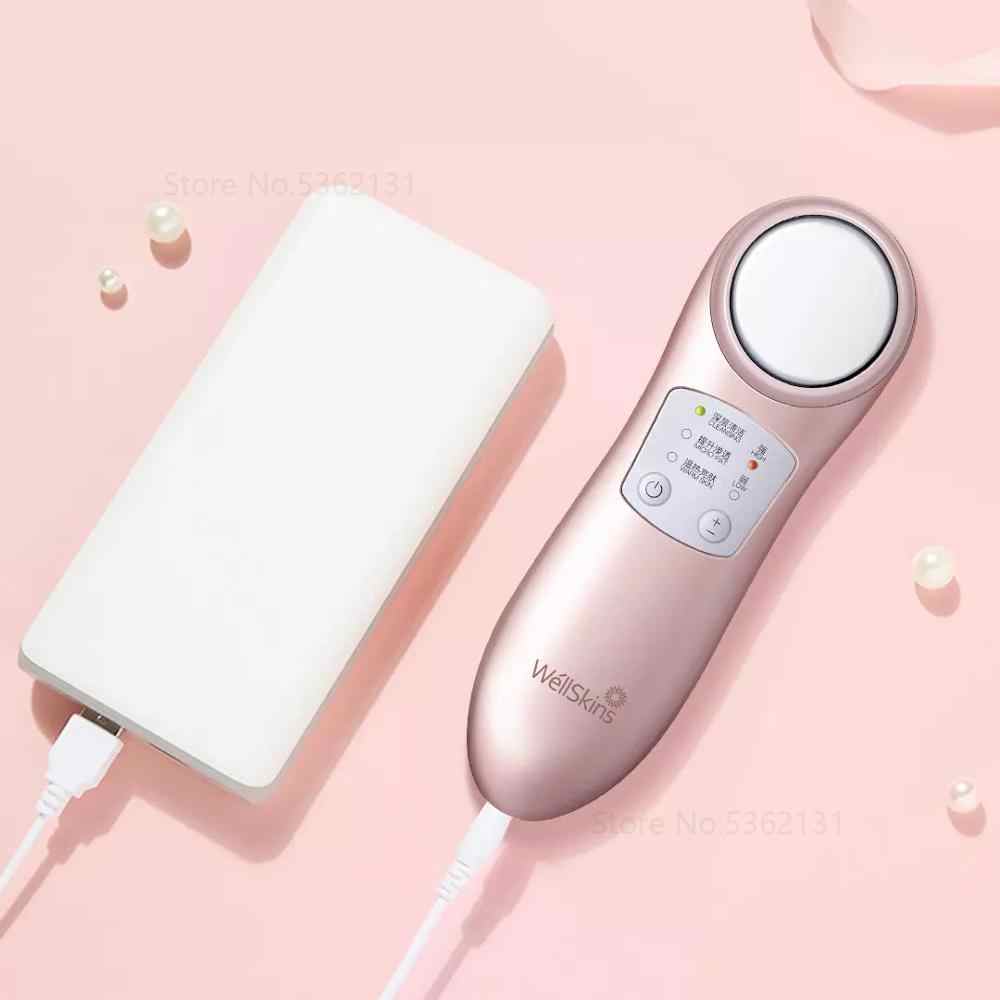 Youpin Wellskins Ion Cleaning Beauty Instrument Professional Ultrasonic Facial Skin Scrubber Ion Care Device Beauty Instrument