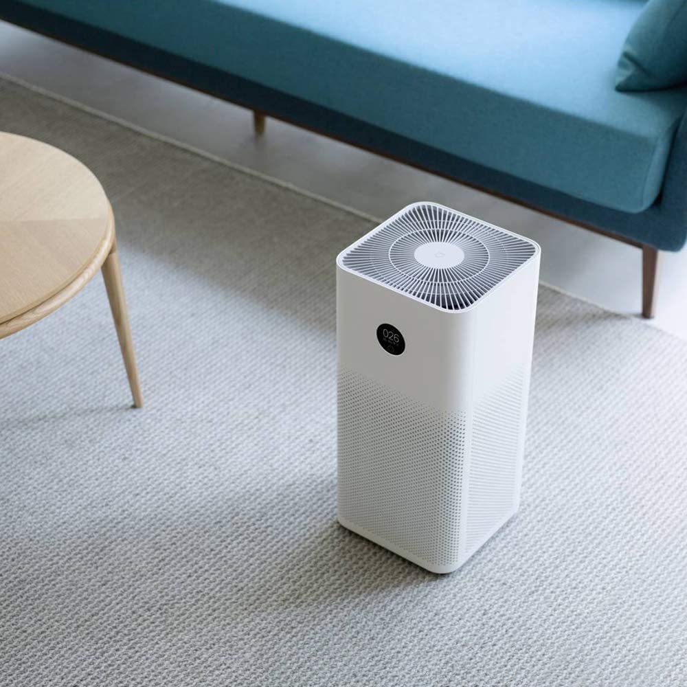 Xiaomi Mi Air Purifier 3H APP Control Light Sensor Multifunction Smart Air Cleaner Global Version, True HEPA Filter, 380 m³/h PM CADR, OLED Touch Screen Display - Mi Home App Works With Alexa - White