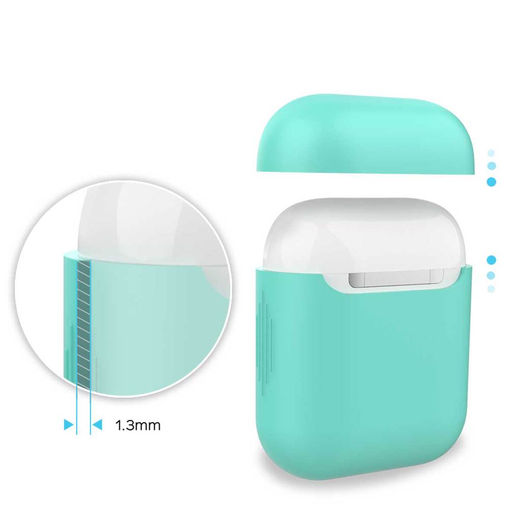 Promate Apple AirPods Case, Ultra-Lightweight Protective 360 Degree Silicone Cover with Scratch-Resistance and Wireless Charging Compatible for Apple AirPods and AirPods 2, AirCase Green