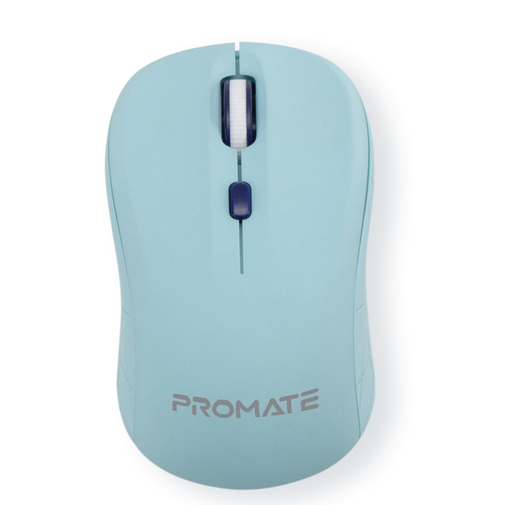 Promate Wireless Keyboard and Mouse Combo, Ergonomic Retro 2.4Ghz Keyboard and Mouse Set with Nano USB Receiver, 1600 DPI Mouse, Silent Keys and Auto-Sleep Function for PC, Desktop, Notebook, Windows, Pastel.BL/EN-AR