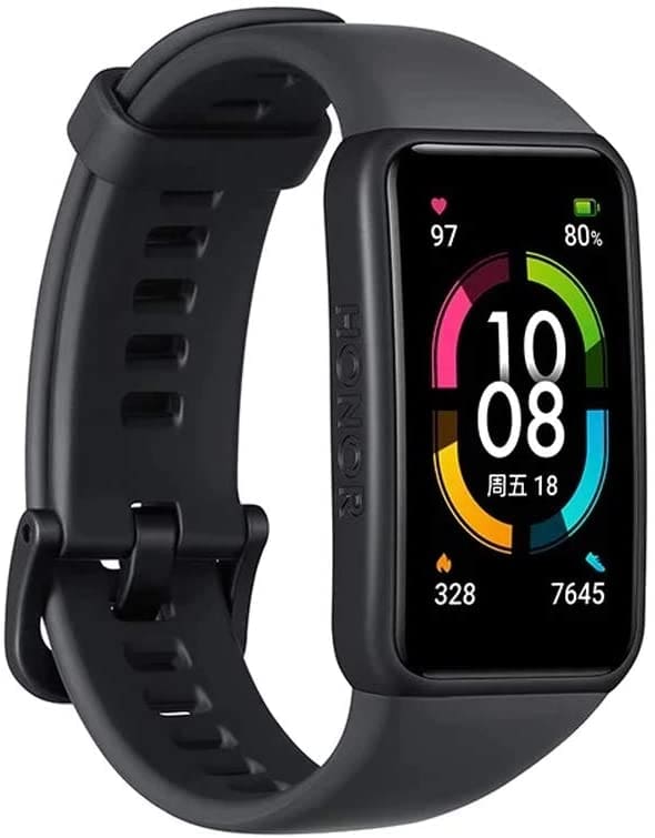 Honor Band 6 SmartWatch Multiple Languages 1.47" AMOLED Display 14 Days Battery Blood Oxygen Heart Rate Monitor Fitness Sleep (Black)