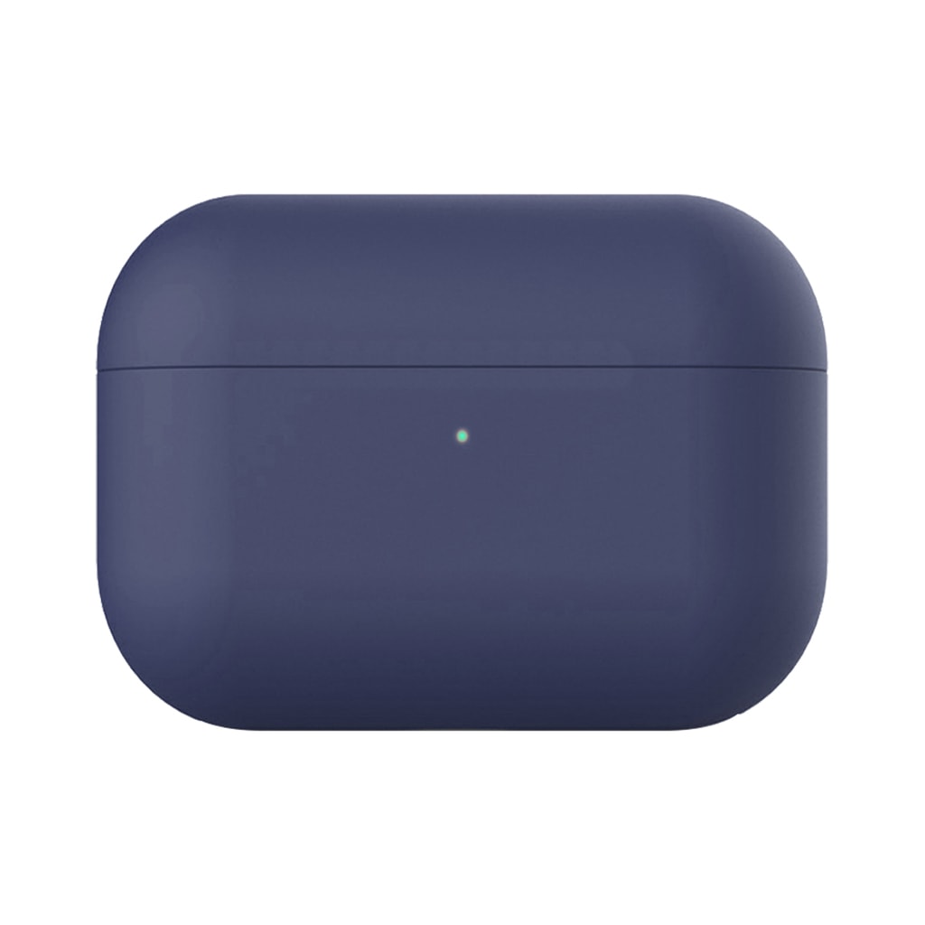 Promate AirPods Pro Case Cover, Slim-Fit Soft Silicone Full Protective Shockproof Cover with Wireless Charging Compatible, Anti-Slip and Scratch Resistance for Apple AirPods Pro, AirCase-Pro Navy Blue