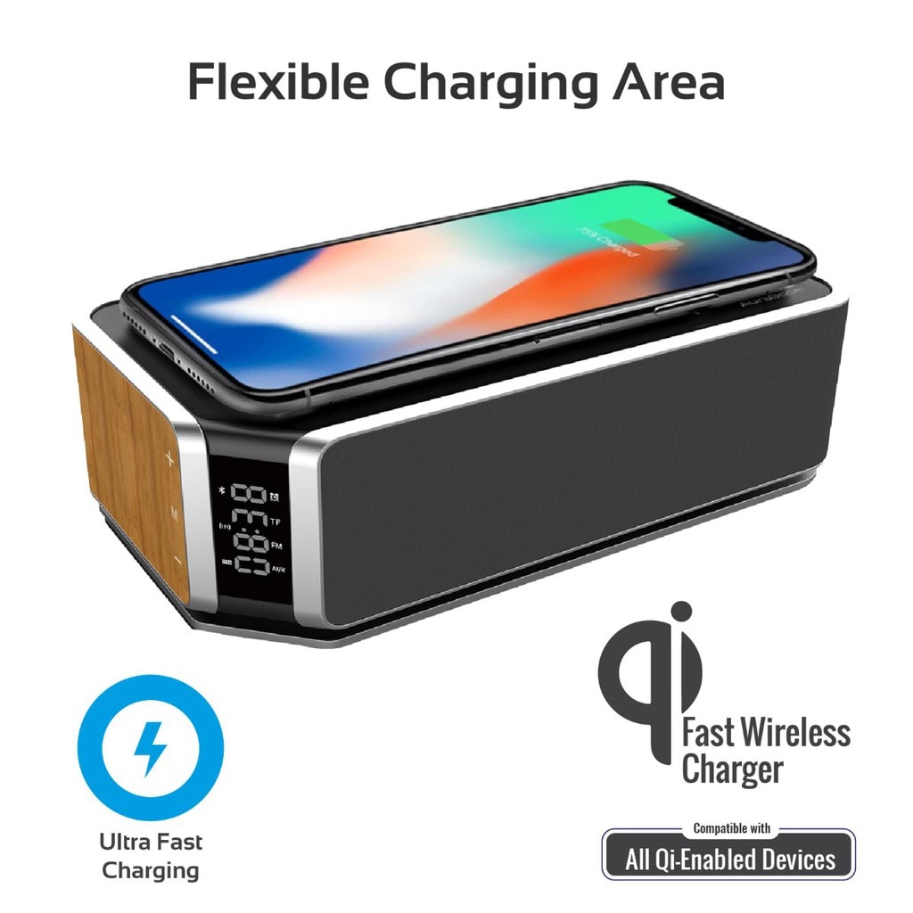 Promate Bluetooth Speaker, Powerful 10W Wireless Speaker with Qi