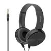 Promate Headphone, Premium Over-Ear Headset with Rotatable Ear-Cups, Built-in Microphone, HD Sound, 3.5mm Audio Jack and Anti-Tangle Wires for Smartphones, Tablets, Mp3, Laptops, Chime Black