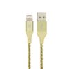 Promate Lightning Cable, Heavy Duty Mesh-Armored USB to Lightning Sync and Charge Cable with Short-Circuit Protection for iPhone7, 7 Plus, 6s, 6s Plus, 6, 6 Plus, 5 5S, 5C, SE, iPad, iPod, Cable-LTF Gold