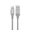 Promate Lightning Cable, Heavy Duty Mesh-Armored USB to Lightning Sync and Charge Cable with Short-Circuit Protection for iPhone7, 7 Plus, 6s, 6s Plus, 6, 6 Plus, 5 5S, 5C, SE, iPad, iPod, Cable-LTF Silver