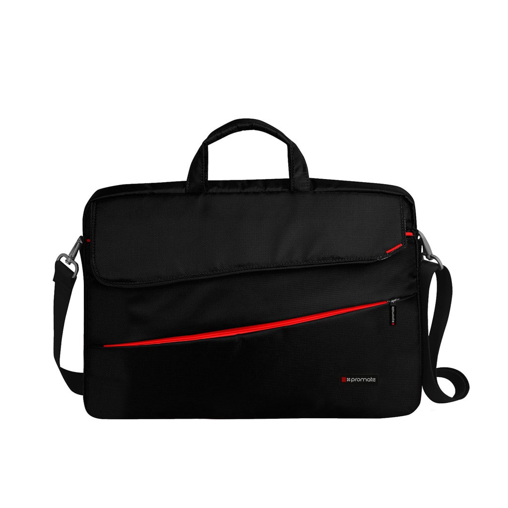 Promate Modern Styled Messenger bag for Laptops Upto 15.6" for Macbook Pro, Dell, HP. Asus, Charlette-Black