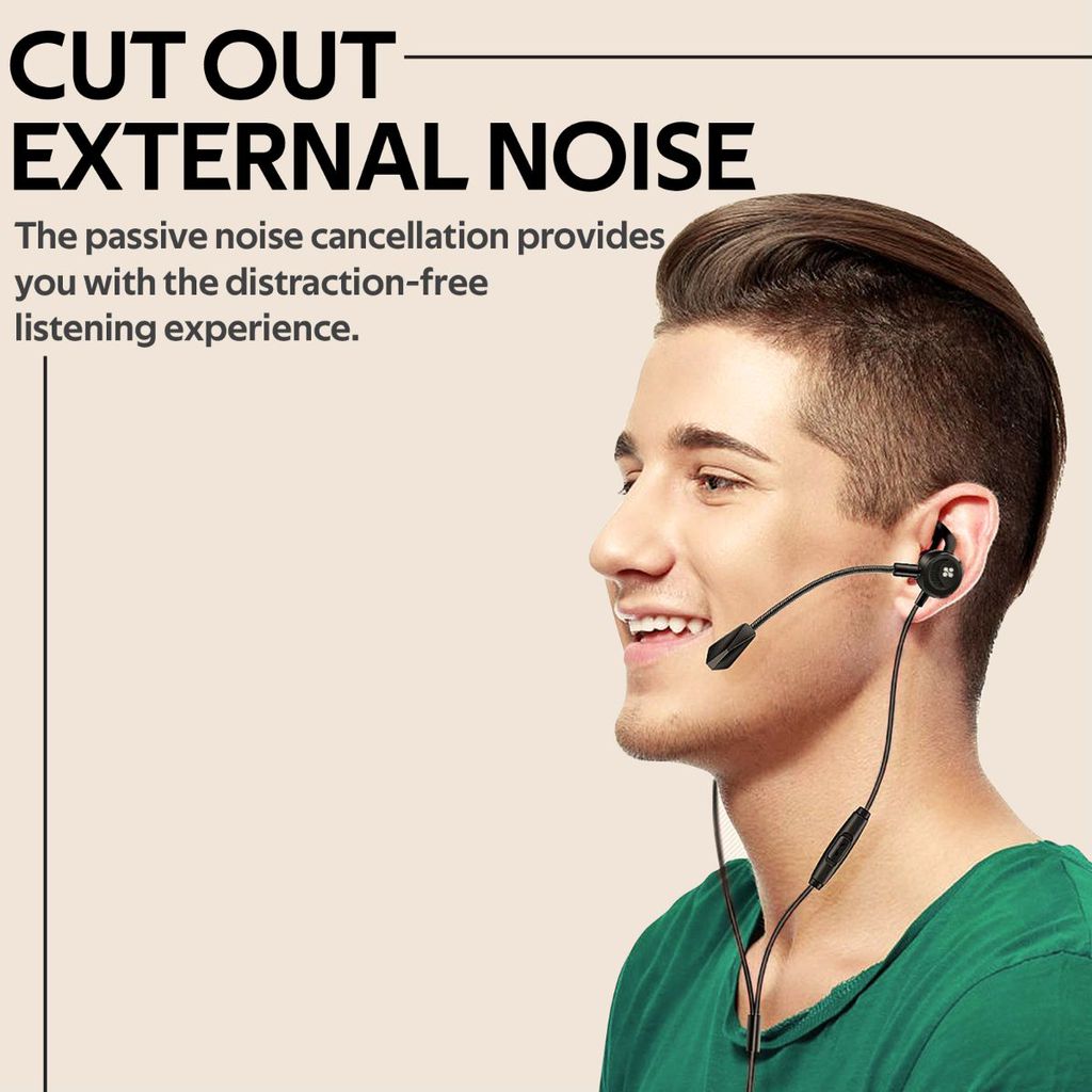 Promate Gaming InEar Headphones, High Fidelity Gaming 3.5mm Wired