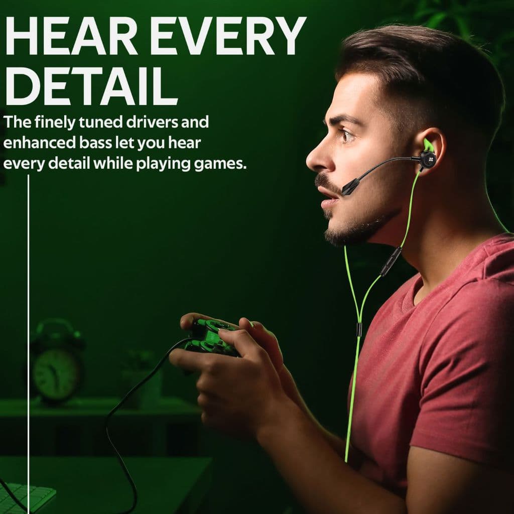 Promate Gaming InEar Headphones, High Fidelity Gaming 3.5mm Wired