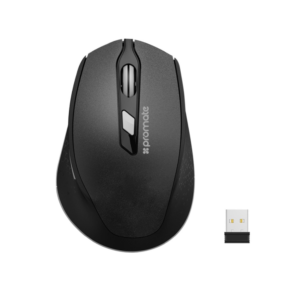 Promate Wireless Mouse, 2.4G Ergonomic Designed Wireless Mice with USB
