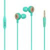 Promate Earphones, Lightweight In-Ear HD Stereo Noise Cancelling Headphones with Built-in Mic, Remote, 3.5mm Audio Jack and 1.2m Tangle Free Cord for iPhone X, Samsung S9+, Note 9, OnePlus 6, Flano Green