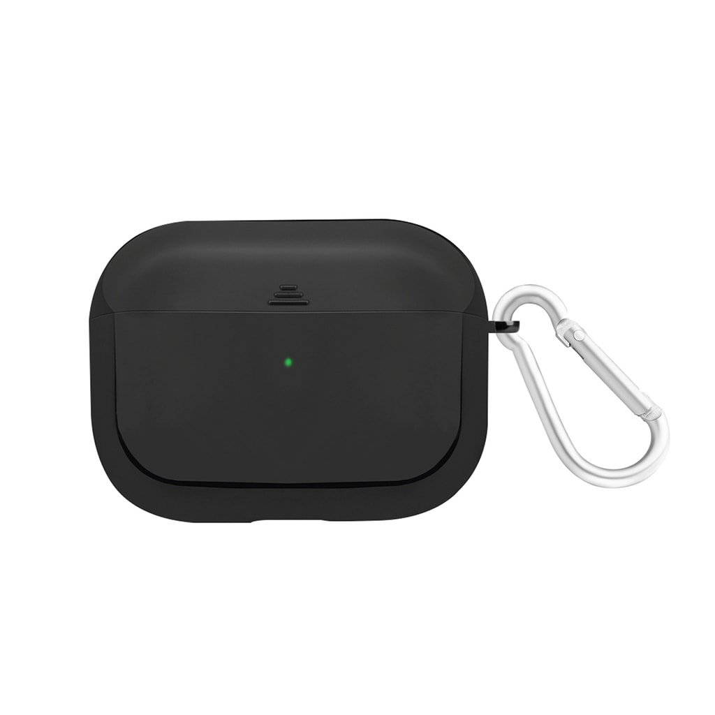 Promate AirPods Pro Case, Lightweight Impact-Resistant Electroplated TPU Slim-Fit Protective Cover with Wireless Charging Compatible, Anti-Slip and Scratch Resistant for Apple AirPods Pro, Gowy-Pro Black