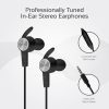 Promate Earphones, High-Quality Stereo Sports Earbuds In-Ear Magnetic Headphones with Built-In Microphone, Noise Cancelling and Tangle Free Wires for Workout, Running, Smartphones, Tablet, Nirvana Black
