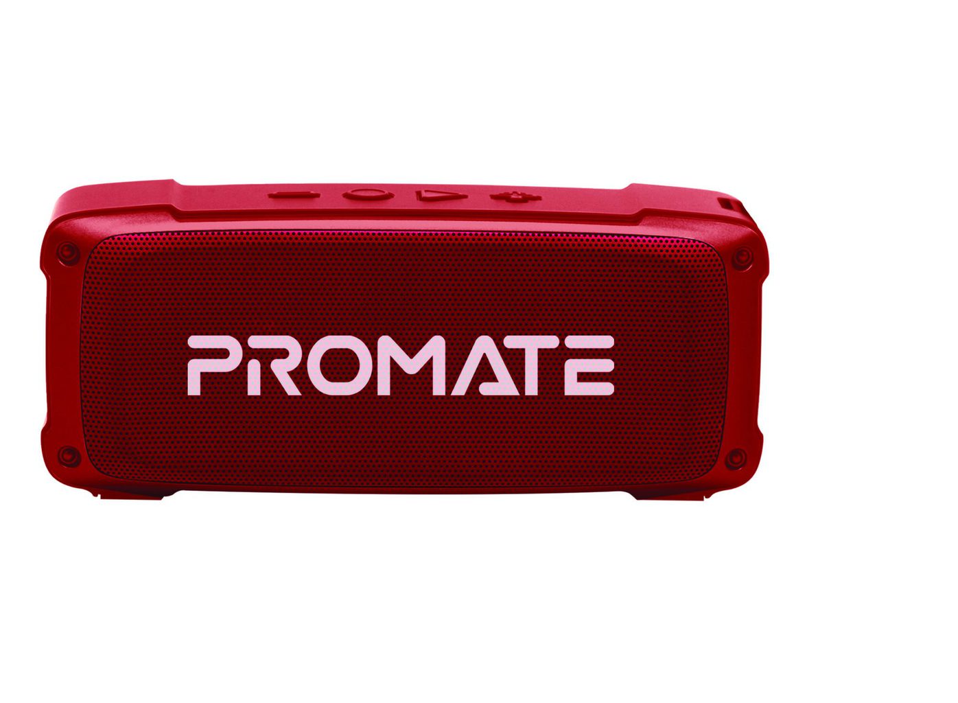 Promate Bluetooth Speaker, Premium 6W HD Rugged Wireless Speaker with 4H Playtime, Built-in Mic, FM Radio, 3.5mm Aux Port, TF Card Slot and USB Media Port for iPhone 12, iPad Pro, iPod, Android, OutBeat Maroon