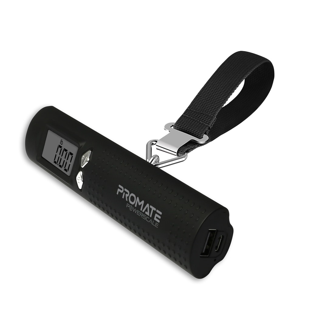 Promate powerScale Multi-Function 3-in-1 Digital Luggage Scale - Black